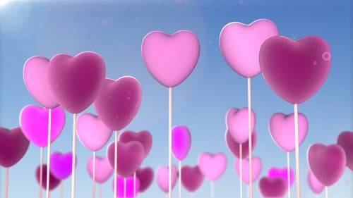 Animated Pink Heart Lollipops Background for Romantic Events