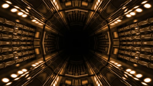 Futuristic Sci-Fi Tunnel Loop with Dynamic Glowing Lights