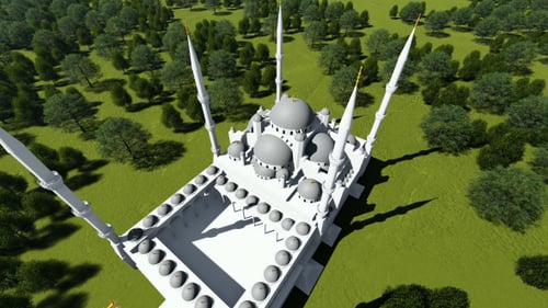 Top View of the Mosque and Trees
