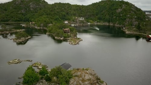 Aerial Flight Over Islands