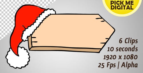 Schild mit Weihnachtsmütze On 03