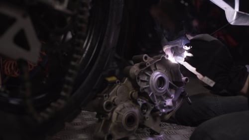 Welding of the Aluminium in Motorcycle Garage Repear