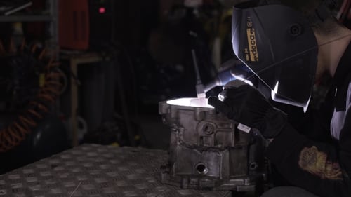 Welding of the Aluminium in Motorcycle Garage Repear