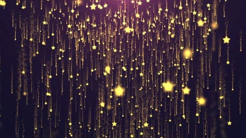 Elegant Golden Star Particles Falling Loop Background