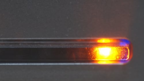 Close Up of a Bright Orange Indicator Light
