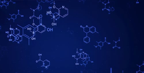 Animated Chemical Structures Loop: Scientific Technology Background
