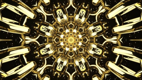 Luxurious Golden Abstract Kaleidoscopic Loop Background