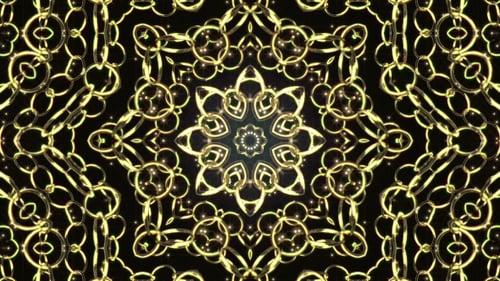 Abstract Golden Geometric Kaleidoscope Loop Background