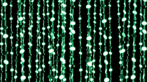 Shimmering Green Beaded Curtains Elegant Background Loop