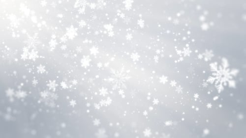 Falling Snowflakes and Glittering Particles Winter Background Loop
