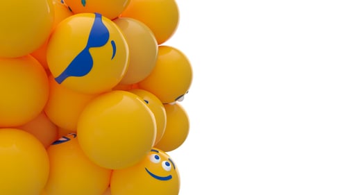 Playful 3D Animated Emoji Pile Reveal