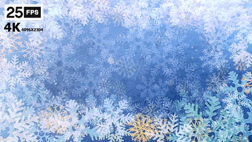 Animated Winter Holiday Snowflake Frame Background Loop