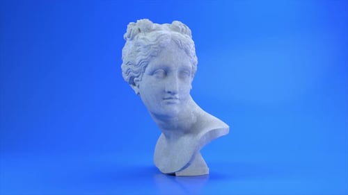 Animated 3D Classical Bust Sculpture Rotation
