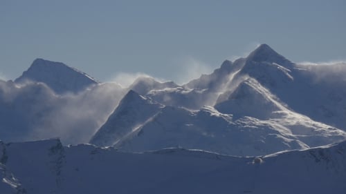 Wind Blows Snow From the Tops