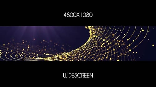 Abstract Flowing Golden Particles Widescreen Background