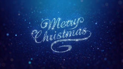 Elegant Glittering Merry Christmas Wishes Title Animation