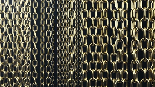 Animated Golden Chain Tunnel Loop Background