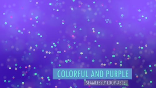 Abstract Bokeh Glitter Particles on Purple Gradient