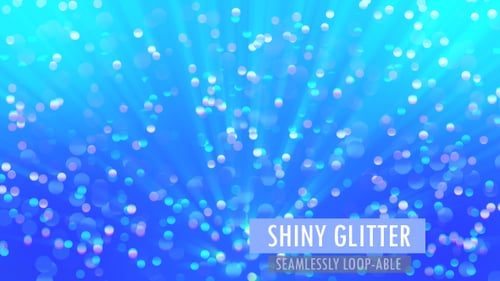 Abstract Blue Bokeh Particles with Shining Light Rays