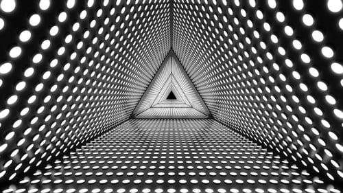 Abstract Geometric Tunnel with Pulsing Lights Loop