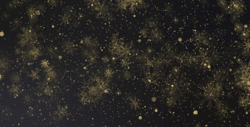 Elegant Golden Snowflakes Falling Celebration Background