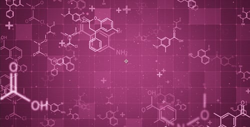 Animated Chemical Formulas Scientific Digital Background Loop