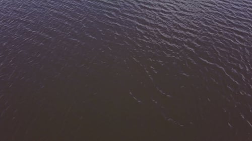 Waves on Surface River Aerial