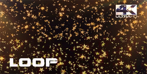 Golden Falling Stars Celebration Loop Background