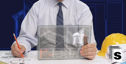 Architekt nutzt digitales Tablet