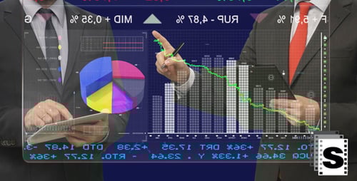 Business Men Analyzing Financial Data in Workplace