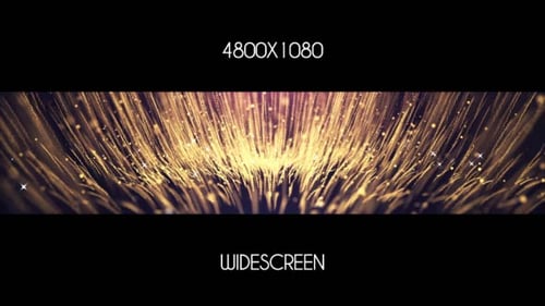 Sparkling Golden Particles Abstract Flowing Background