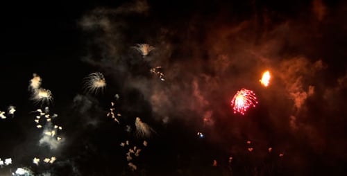 Vibrant Fireworks Display at Night