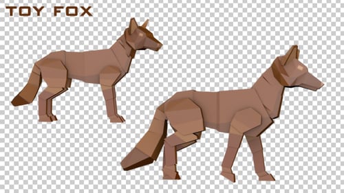 Animated Geometric Fox: Idle and Walk Cycle