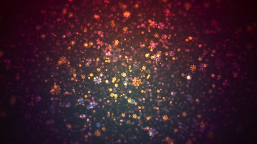 Festive Sparkling Snowflake Particle Background Loop
