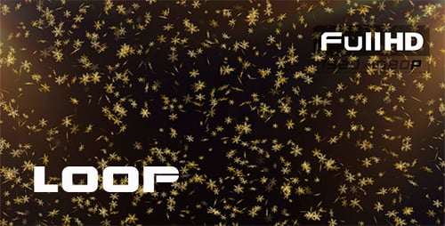 Sparkling Golden Snowflakes Falling Christmas Background