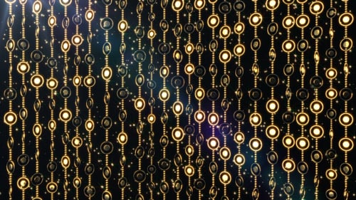 Golden Ornate Light Strands Sparkling Celebration Background