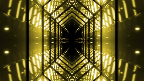 Infinite Glowing Geometric Tunnel Loop Background