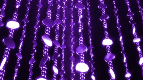 Shimmering Purple Bead Curtain Falling Motion Background