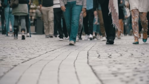 Crowd, People Walking on the Street