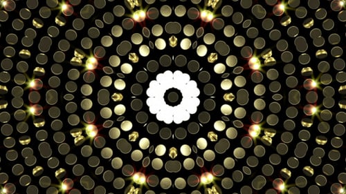 Decorative Golden Shimmering Circles Loop Background