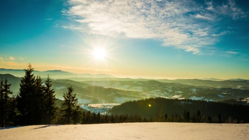 Sundown in Winter Mountain