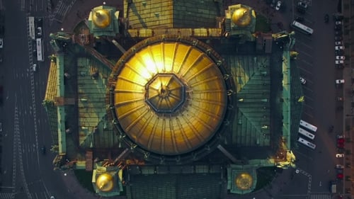 Aerial View of Isaac's Cathedral in Saint-Petersburg