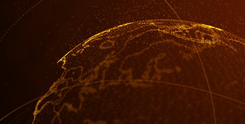 Futuristic Digital Earth Global Network Animation