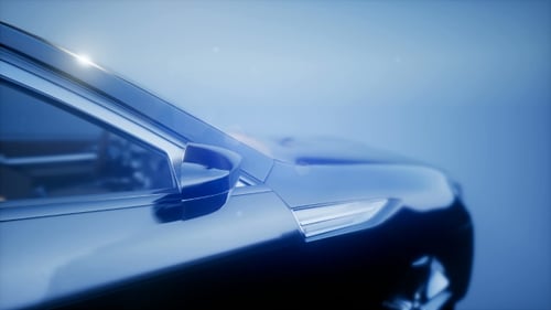 Modern Car Design Animation with Lens Flares and Reflections