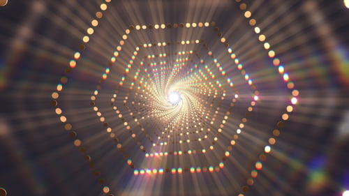 Tunnelschlaufe mit goldenem Glitzer