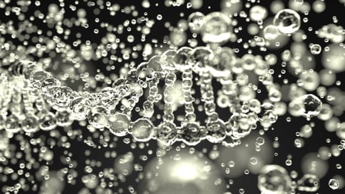 Rotating Fluid DNA Double Helix Structure Animation