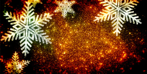 Sparkling Snowflakes and Glitter Festive Background Animation