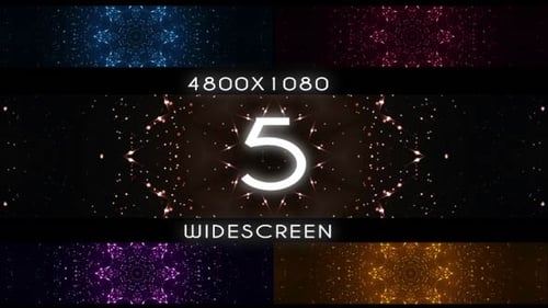 Widescreen Shimmering Particle Kaleidoscope Background Animation