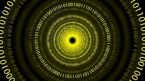 Yellow Digital Data Tunnel