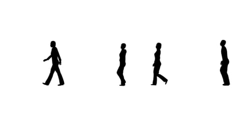 Seamless Loop of Walking People Silhouettes